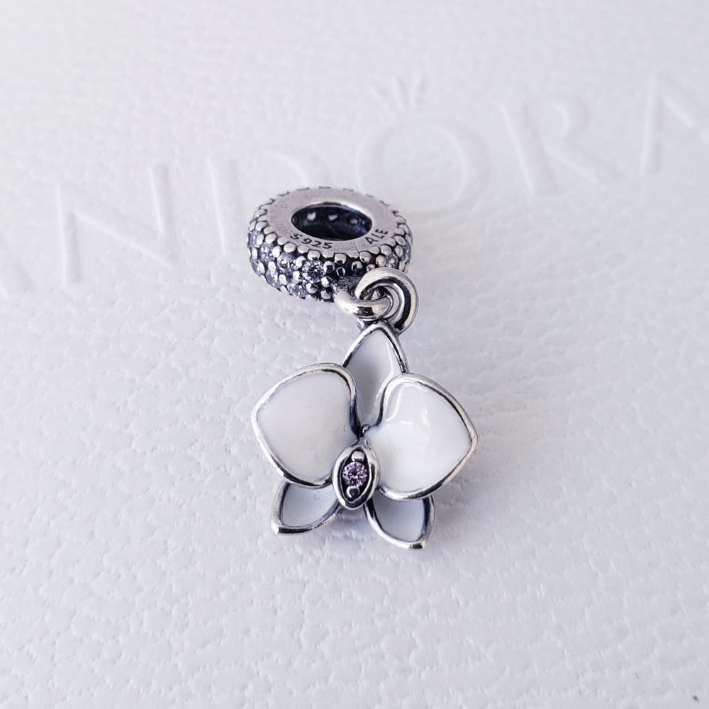 🌸Authentic Pandora ⭐️RETIRED⭐️ ORCHID DANGLE CHARM